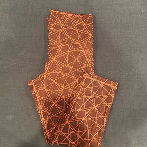 Adidas Orange and Brown Geometric Leggings
